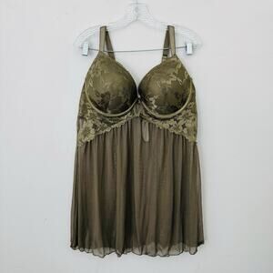 Daisy Fuentes Green Lace Babydoll Night Gown Women’s Size 2X